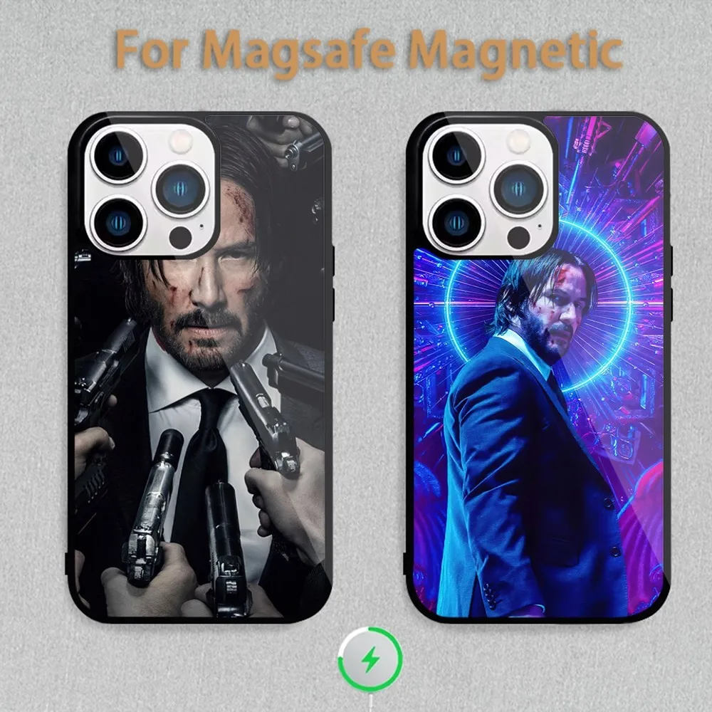 The Movie J-John W-Wick 4 Phone Case For Magnetic Inductive Charging iPhone 11 12 13 14 15 Max Pro Mini Plus Shell