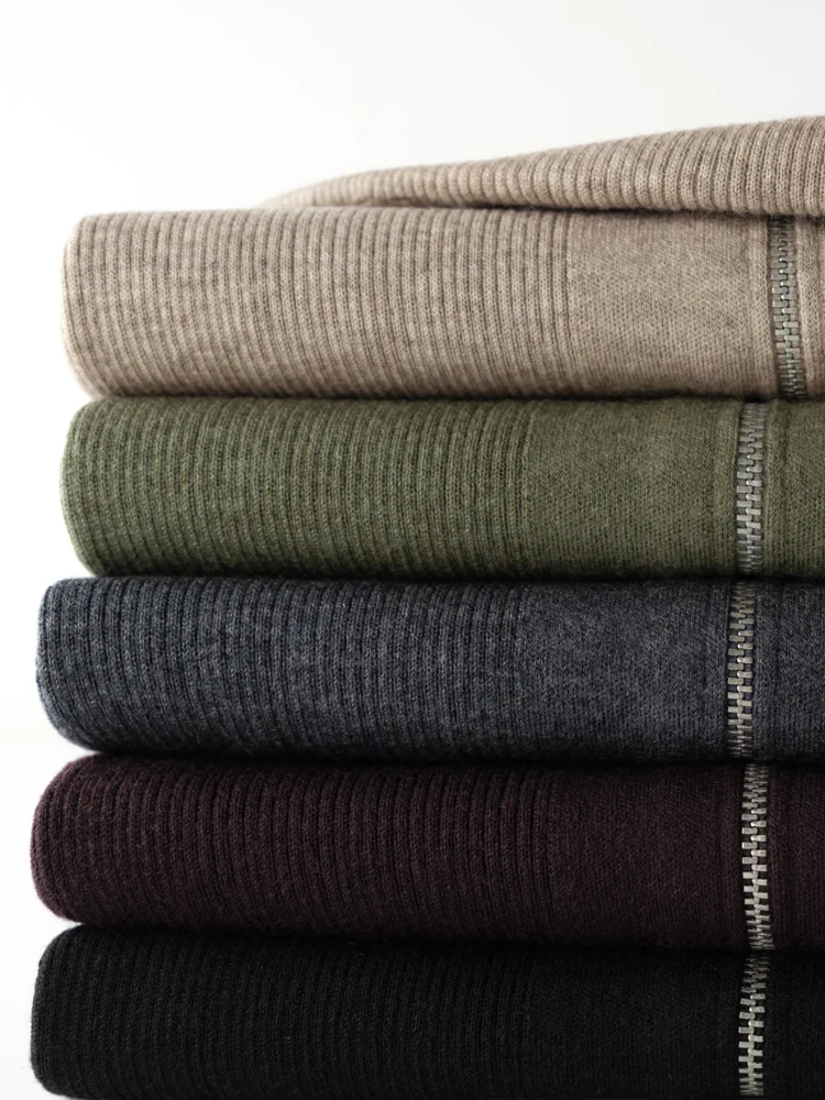 Wool Zipper Hoodie Solid Color Cardigan Spring Women's Sweater Comfortable Minimalist Women's Top
