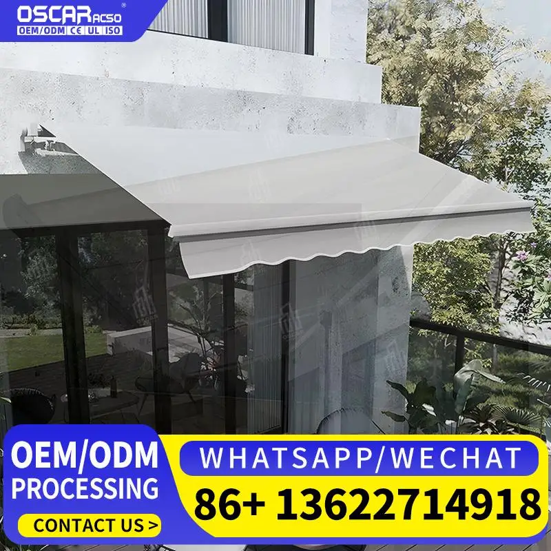 Heavy Duty Wall Installing 6/2 Meters Extendable Rainproof Awning Canopy Outdoor Patio Garden Protection Retractable Awning