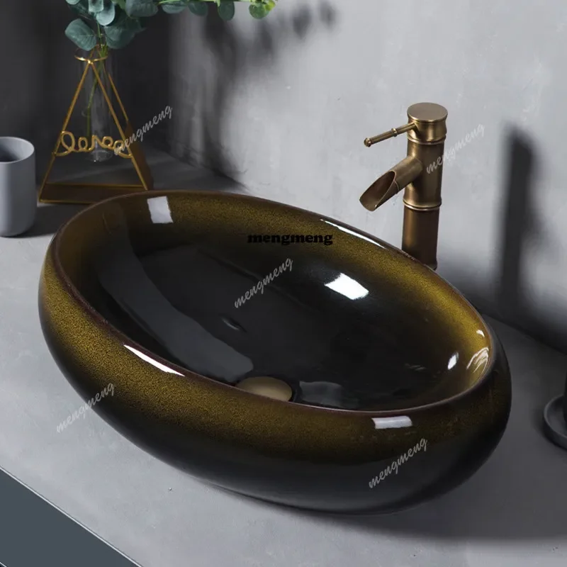 

Керамический умывальник для лица с одной поверхностью раковины для домашней ванной комнаты, открытого бассейна