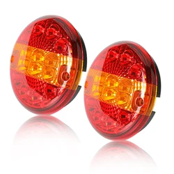 2 PACK LED Trailer Rear Light Round Truck Tail Light Brake Light Indicator Waterproof 12 V 24 V for Trailer Truck Caravan Van