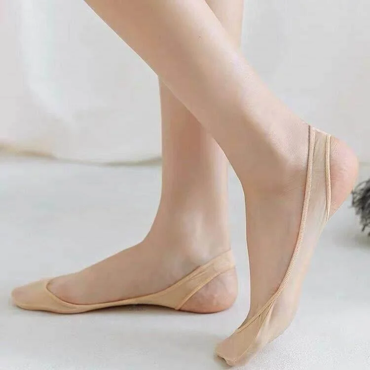 Anti-blister Half-Hand Socks Invisible High Heel Sponge Pad Non-Slip Summer Thin Women's New Style Boat Socks Pure Color