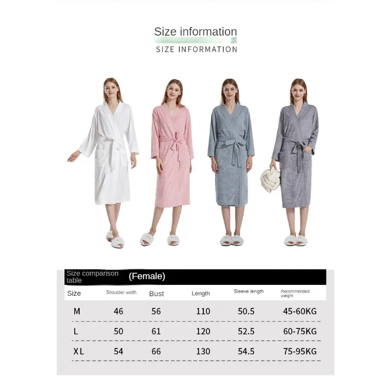 Home bathrobe Absorbent towel material Pajamas Couples pajamas Casual SPA bathrobe