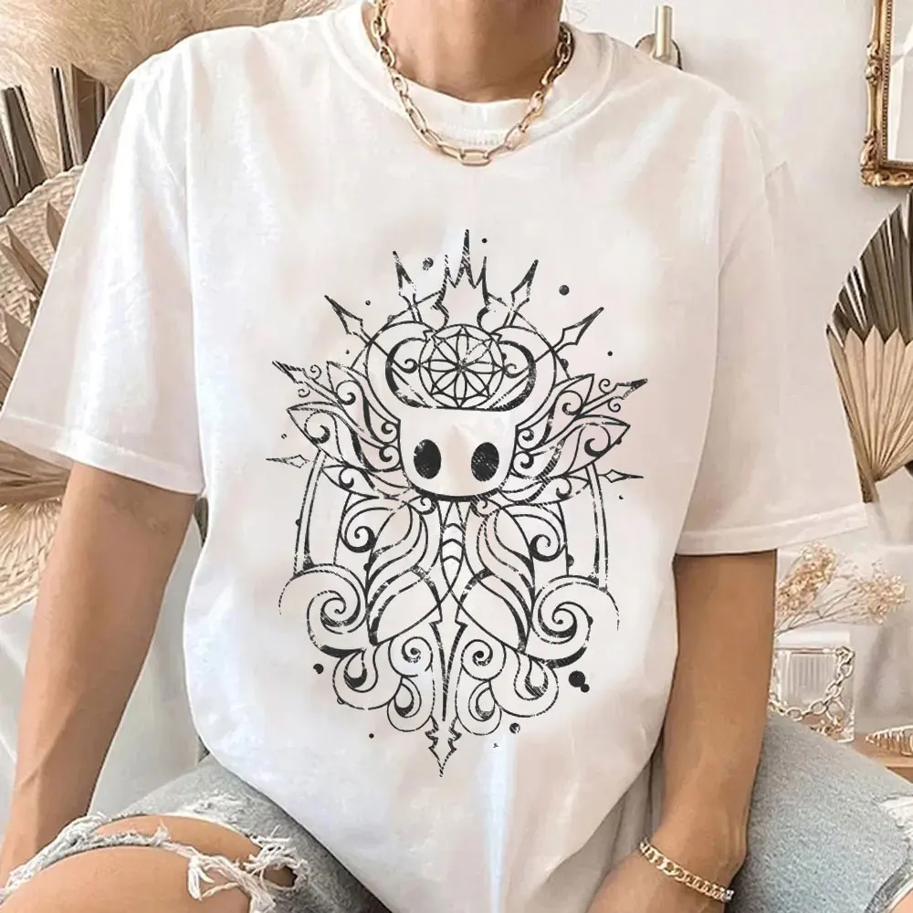 

2025 Cartoon Tops Game The Hollow Knight Sliksing Printed T Shirt Men Women Casual Cotton Short Sleeve Game Men T-shirt