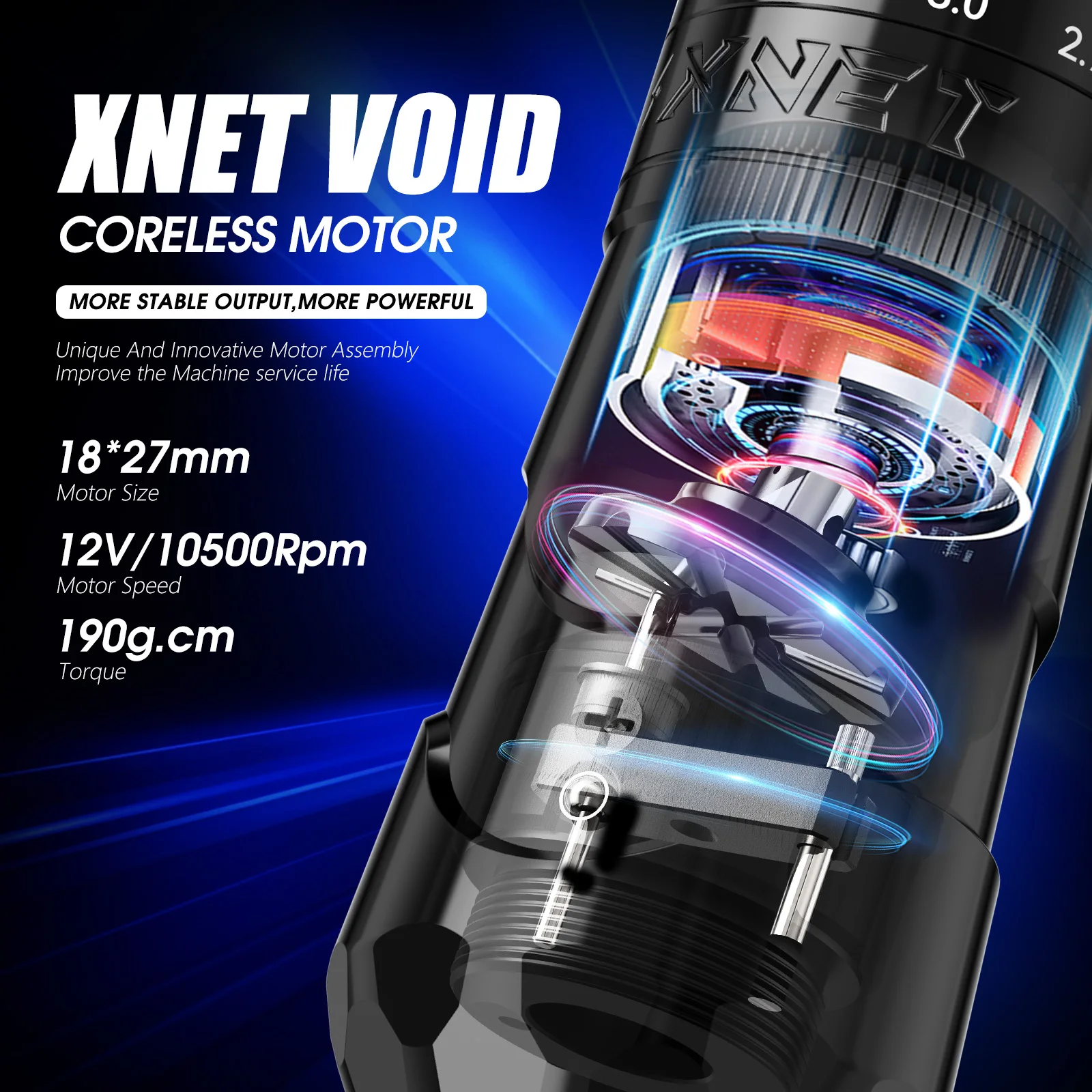 XNET Void Wireless Tattoo Machine Pen Kit With Ink Shaker 7 Adjustable Stroke OLED Display Tattoo supplies For Tattoo Artists