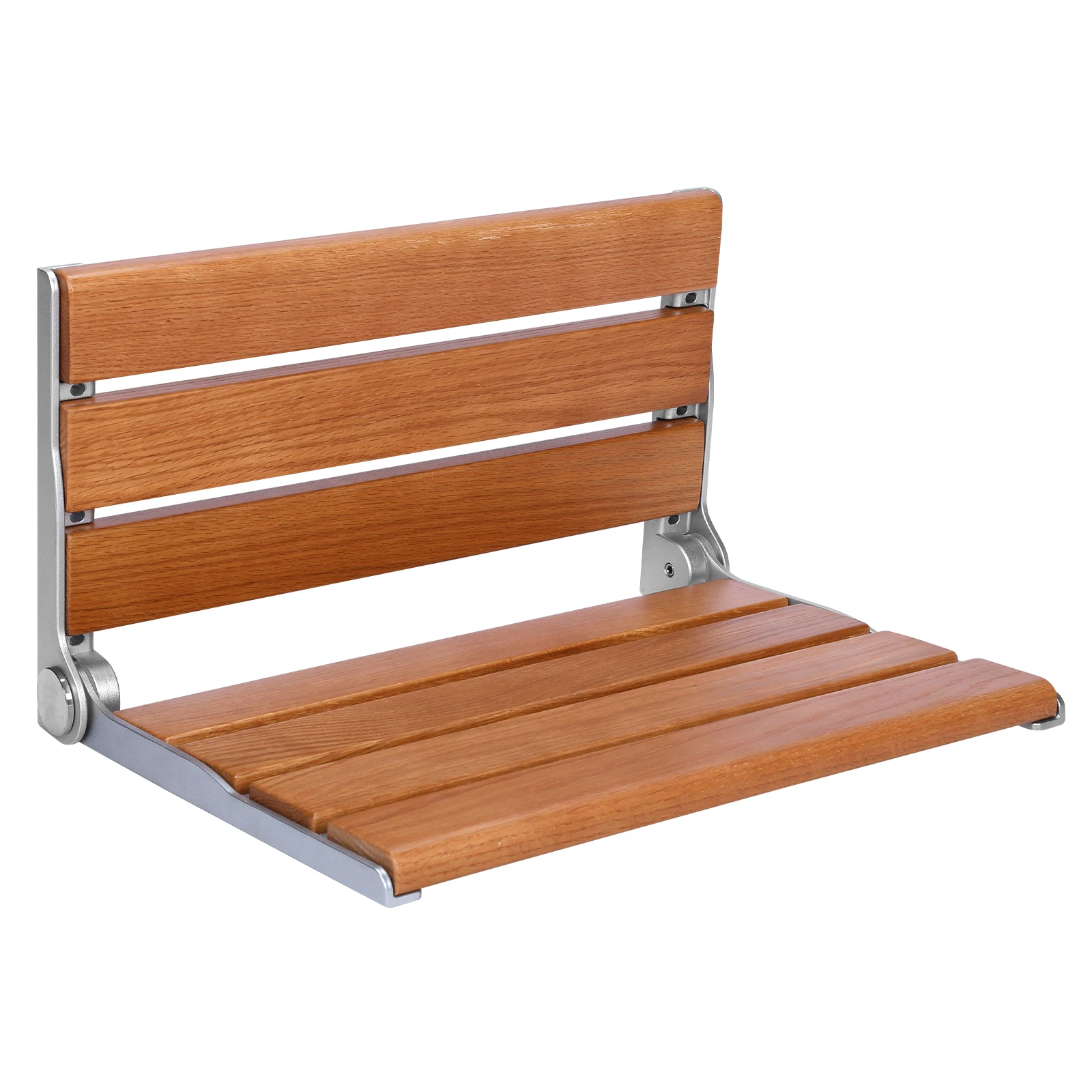 17.7inch Wall-Mounted Folding Shower Seat with Back Folding Shower Seat Bench Anti-Slip for Elderly Disabled Pregnant