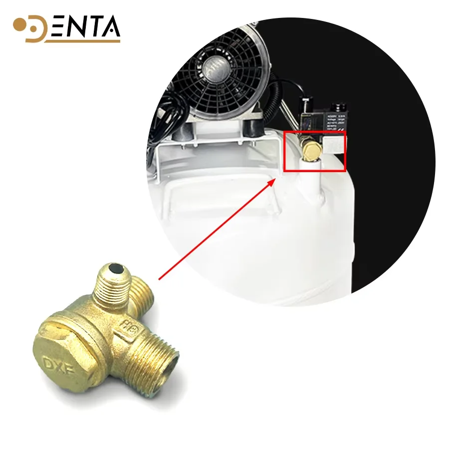 Air Compressor Check Valve 3 Port - Male Thread Copper Brass Connector 20*14*10 Replacement Parts