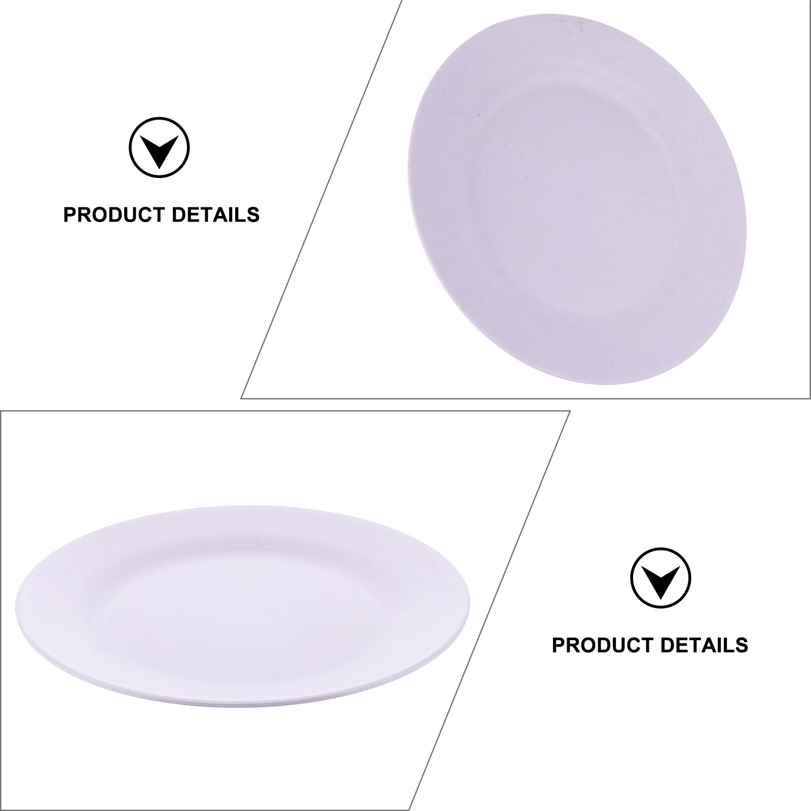 

5Pcs Wheat Stalk Meal Plates Food Serving Dish for Salad Dessert Snack Fruit Meal Plate Household Use Fruit Plate