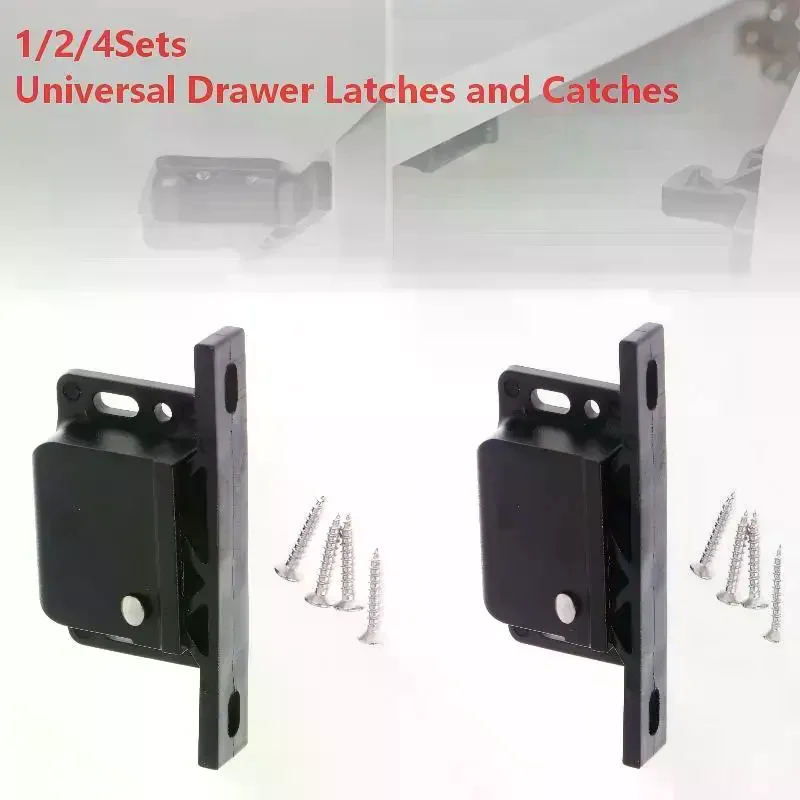 

1/2/4Set Automatic Push Open Spring Hook Lock Buckle Kit Door Catch For Cabinet RV Caravan Drawer Storage Boat Hardware Tool