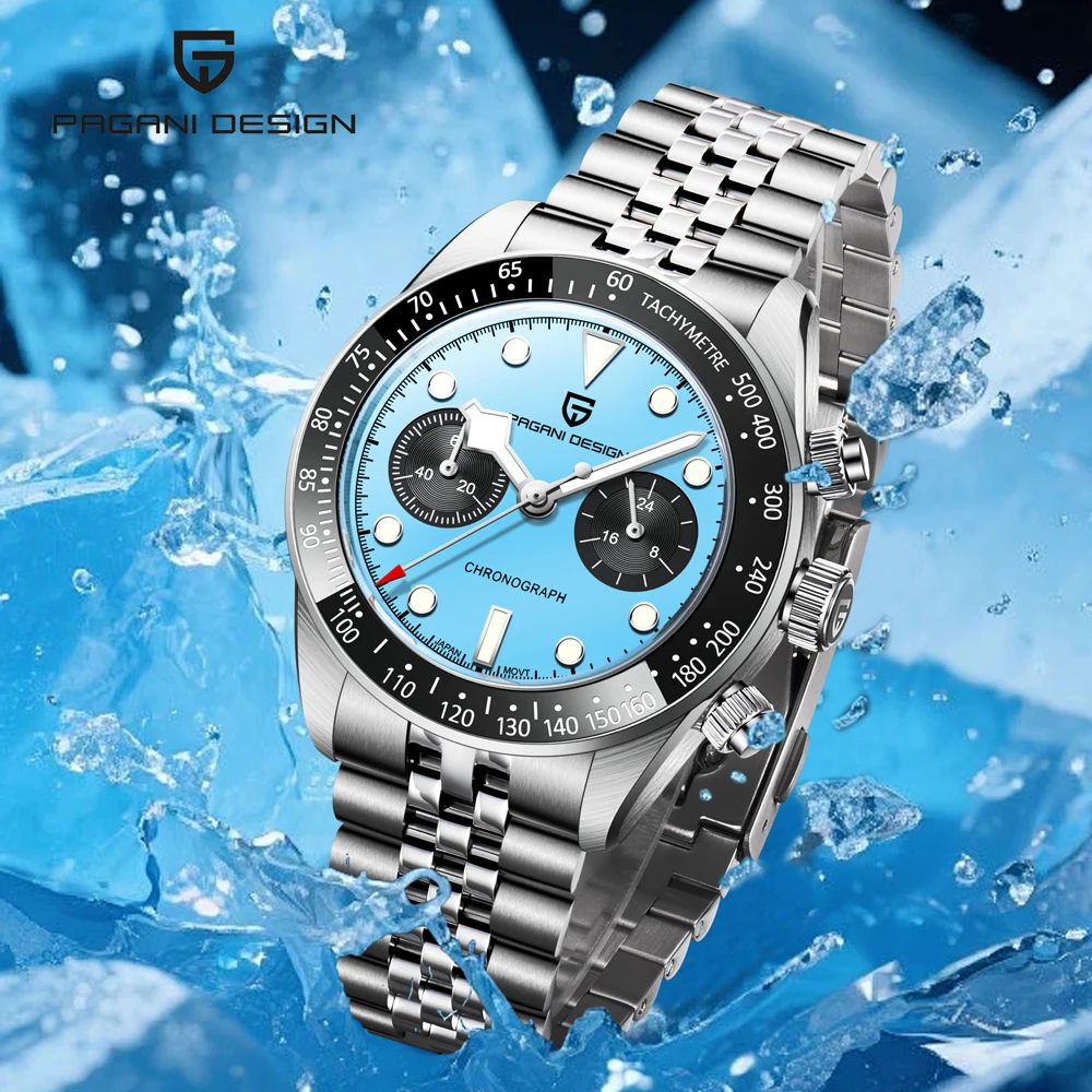 PAGANI DESIGN Watches BB Panda Automatic Mechanical Watch For Men VK34 Movement AR Sapphire Crystal Stainless Steel Luxury Watch
