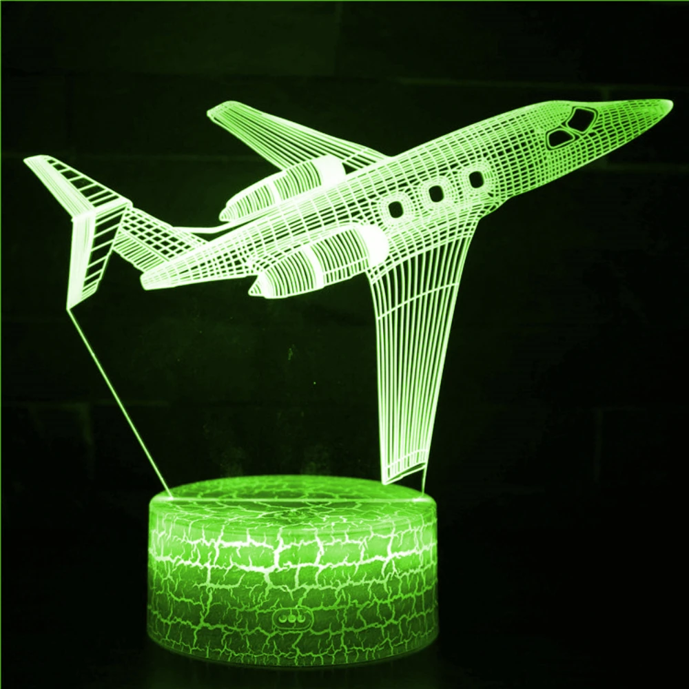 Nighdn Airplane Night Light LED 3D Illusion Lamp USB Aircraft 7 Color Birthday Gift for Boy Girl Kids Room Bedroom Decoration