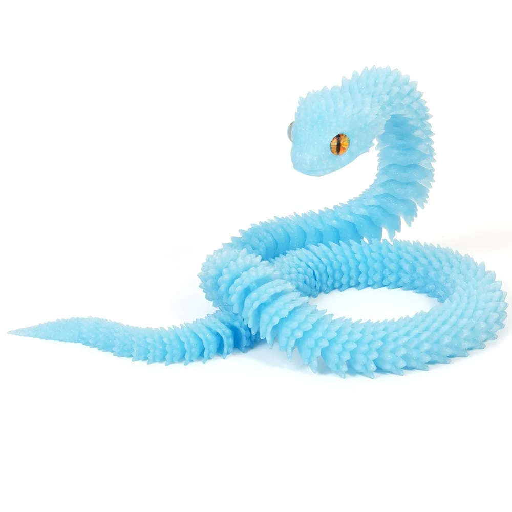 현실적인 3D 인쇄 된 뱀 장난감 여러 가지 빛깔의 회전식 시뮬레이션 된 뱀 장식 PLA 시뮬레이션 동물 시뮬레이션 모델 할로윈