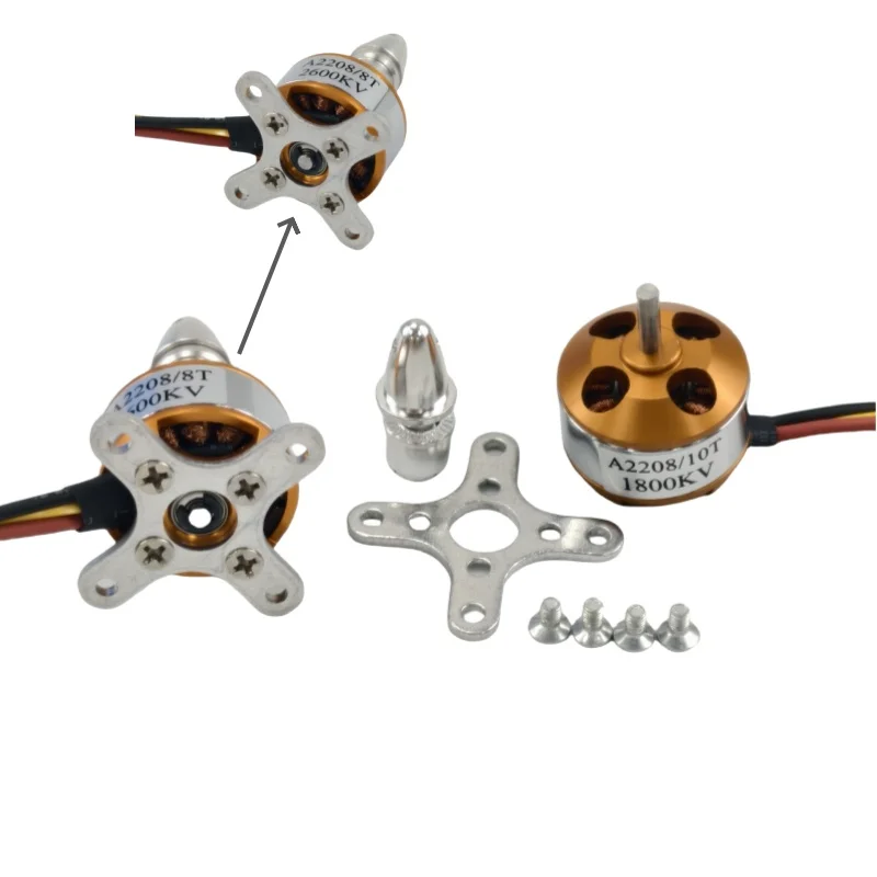 Gran oferta de motor sin escobillas XXD A2208 2208 1000KV 1100KV 1400KV 1800KV 2600KV para drones multirotor de ala fija de avión RC