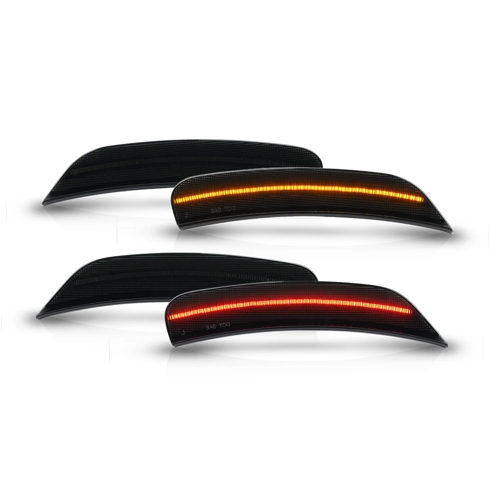 Smoked F&R Amber Red Led Bumper Fender Signal Side Marker Light For Chrylser Pacifica 2017-2023 Voyager Minivans 2020 2021 2022 — Zdjęcie 2 z 2