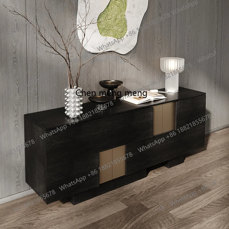 

Light luxury dining side cabinet integrated storage against the wall, modern simplicity, solid wood porch cabinet