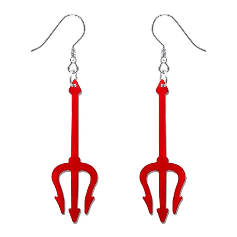 Pendientes de diablo rojo Pendientes de Halloween colgantes para mujeres con horquilla del diablo como niña Disfraces de Halloween Joyería Regalos de Navidad