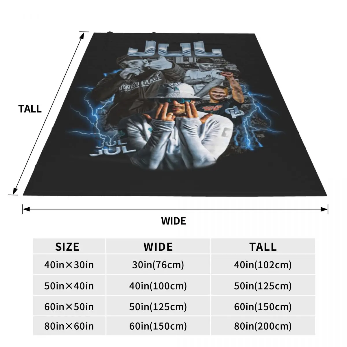 Jul Bootleg Flannel Blanket Music Rapper Super Soft Throw Blanket for Couch Chair Sofa Bed Travelling Bedspread Sofa Bed Cover