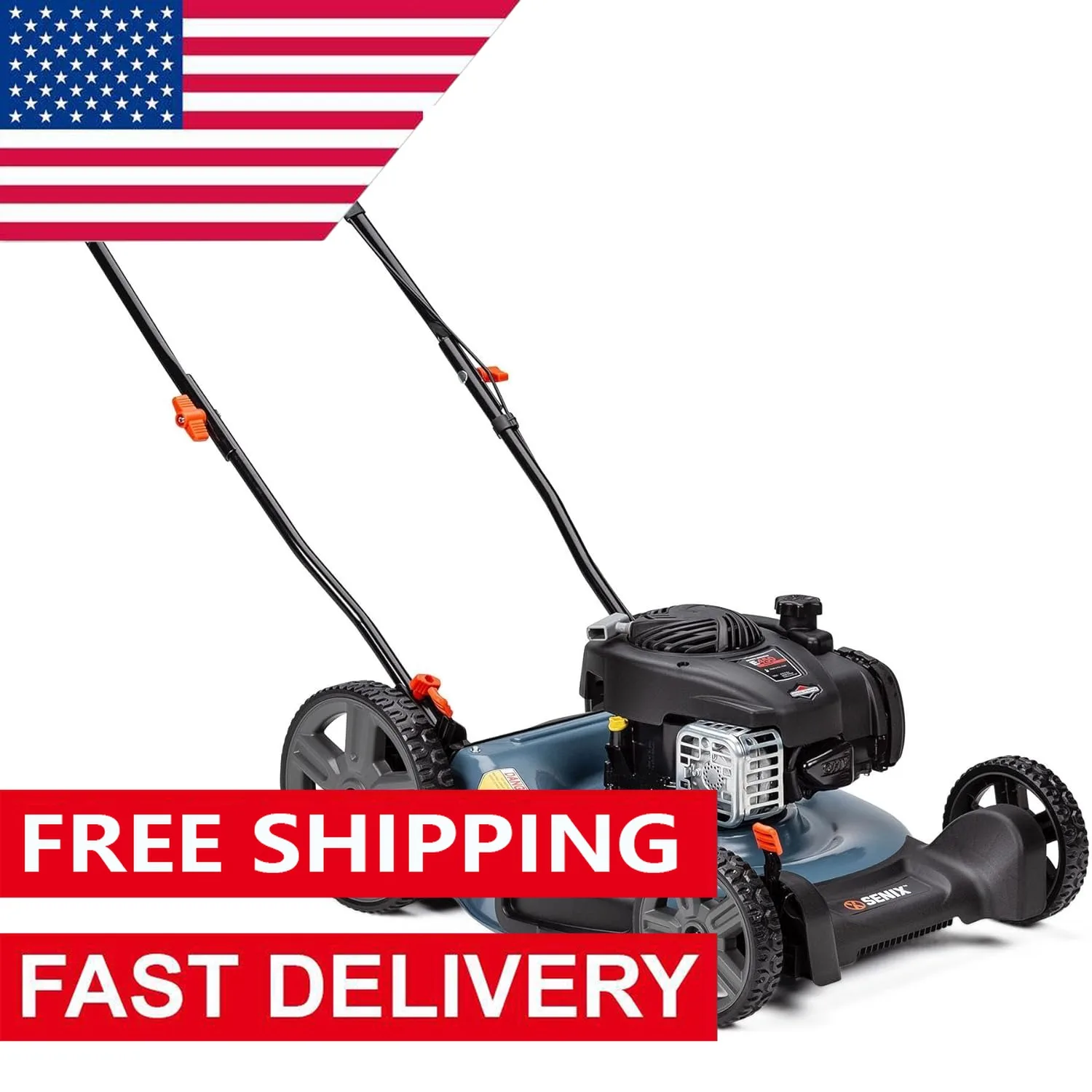 LSPG-M4 21-Inch Gas Push Lawn Mower with 125 cc 4-Cycle Briggs & Stratton Engine, Mulching and Side Discharge ﻿