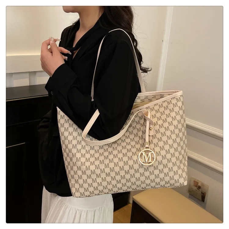 Große Kapazität Pendler-Tragetaschen Modische bedruckte Pu-Leder-Handtasche für Frauen College-Studenten Klasse Handtaschen Schultertasche – Detail 16
