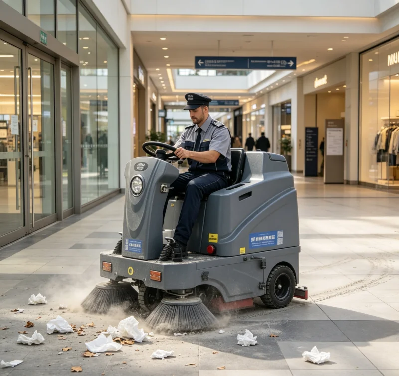 New Industrial Ride-on Sweeper Three Brush Vacuum Sweeping Integrated Pre-spraying Dust Suppression System Street Cleaning