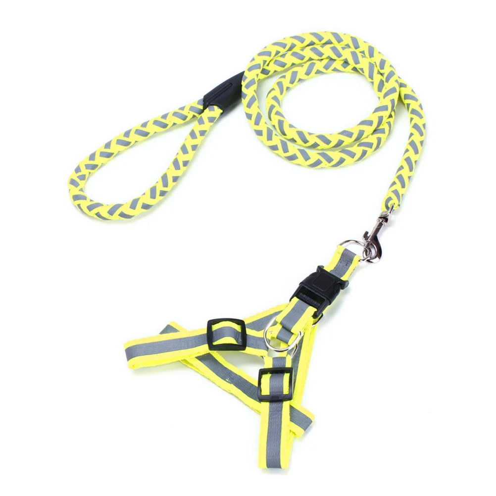 

Pet Dog Puppy Cat Harness Leash 1.2x120cm Adjustable Reflective Chest Strap Design Comfortable Walk Control