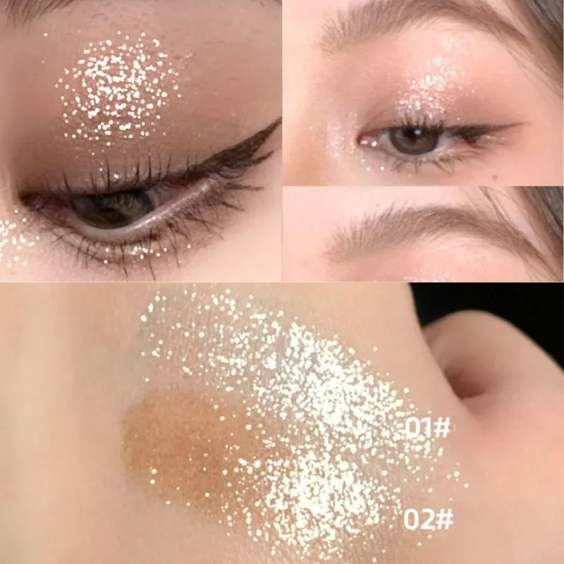 2-kolorowa paleta cieni do powiek Pearl Shimmer Contour, długotrwały, wodoodporny, odporny na pot, nieprzywierający rozświetlacz do oczu do makijażu oczu