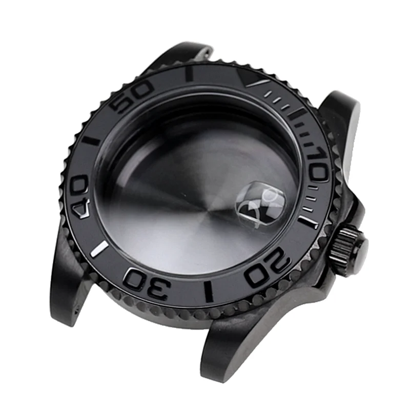 Black Yacht Design Style Case Water Resistant for NH35 Nh36 Nh34 Automatic Mechanical Movement Watch Case with Sapphire Crystal