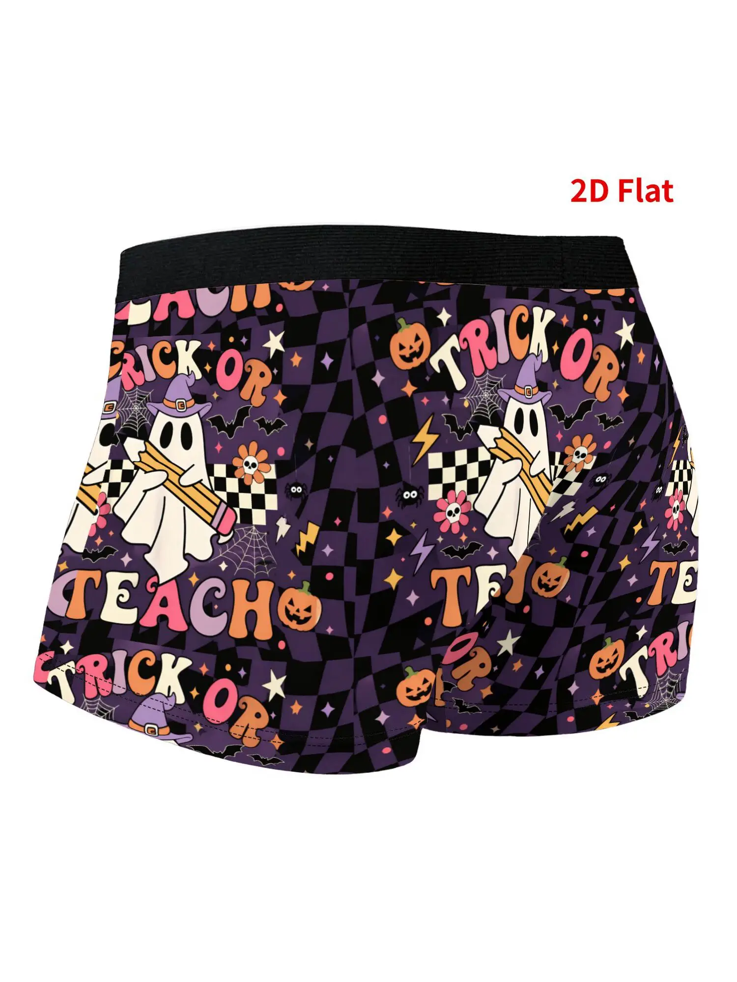Printed Design Not Textured Ghost Pencil Trick Teach Novelty Boxer Shorts Comfortable Soft Underwear Vibrant Colorful