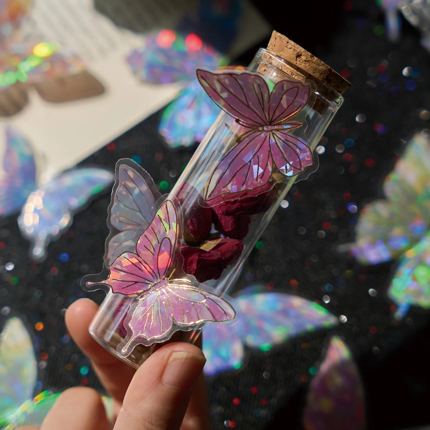 كريستال الفراشة سلسلة الساخن ختم ملصقات كتيب قضية الهاتف المحمول الديكور ملصقات المواد DIY #5