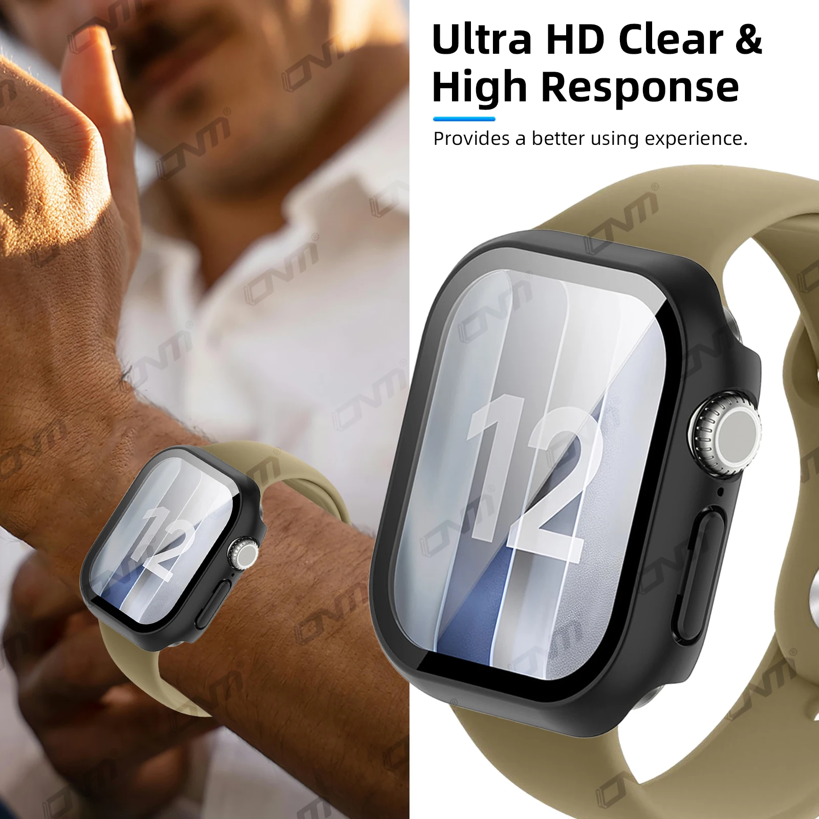 Schutzhülle für Apple Watch Series 12 42mm/46mm mit gehärtetem Glas-Displayschutz und harter PC-Schutzhülle, Zubehör – Detail 6