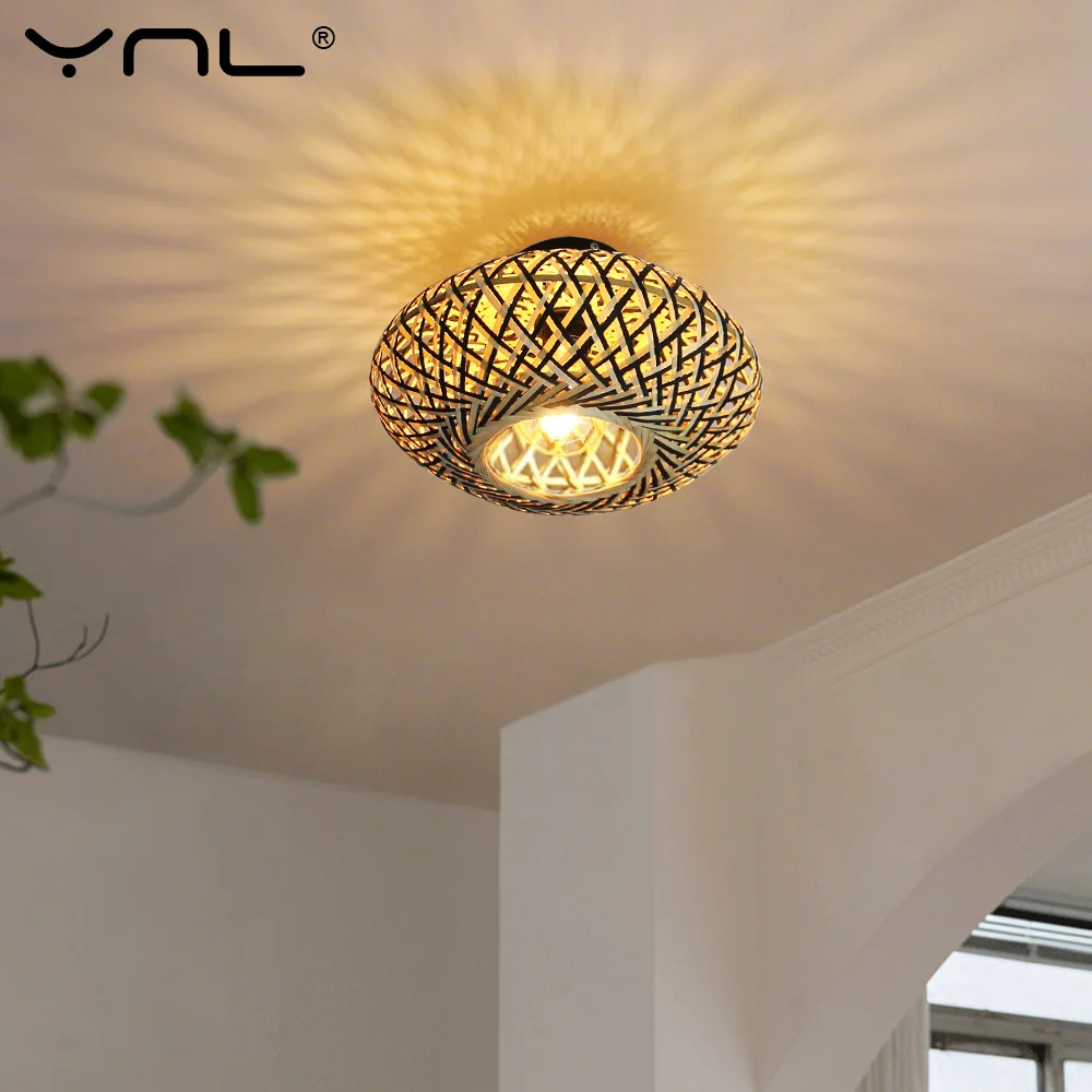 

Vintage Bamboo Ceiling Lights Lustre Chandelier Pendant Light Fixture For Living Room Dining Room Kitchen Decor Indoor Lighting