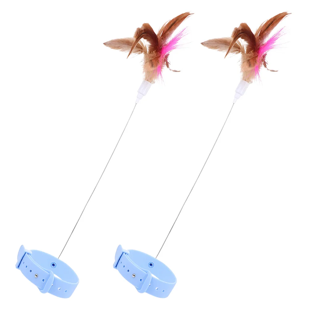 

2Pcs Interactive Teaser Stick Collar for Cats Multifunctional Stylish Practical Neck Accessory for Felines Cat