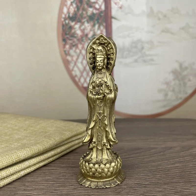 Трехгранная статуя Будды Гуаньинь, орнамент, ретро-культурная игрушка, разные коллекции, Nanhai Guanyin, домашняя коллекция Orna Трехгранная статуя Будды Гуаньинь, орнамент, ретро-культурная игрушка, разные коллекции, Nanhai Guanyin, домашняя коллекция Orna