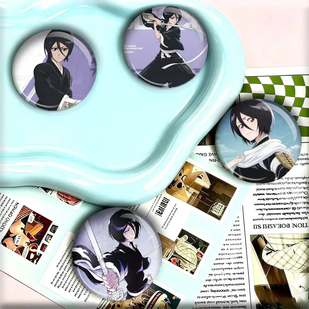 Anime B-Bleach-ES R-Renji Abarai  25 32 44 58 75mm Badges Personalized Round Brooches Pins Accessory Gift