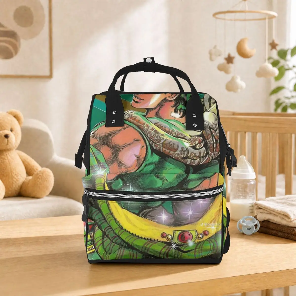 Jojo Bizarre Adventure Joseph Joestar Student Backpack School Bag Hiking Travel Daypack for Men Women Bookbag Shoulder Bags