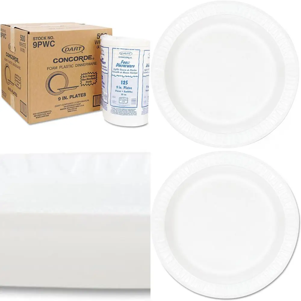 

Конкорды Белые пенопластовые пластины, 9 шт. в упаковке, 500 упаковок в коробке — всего 1000 тарелок в коробке