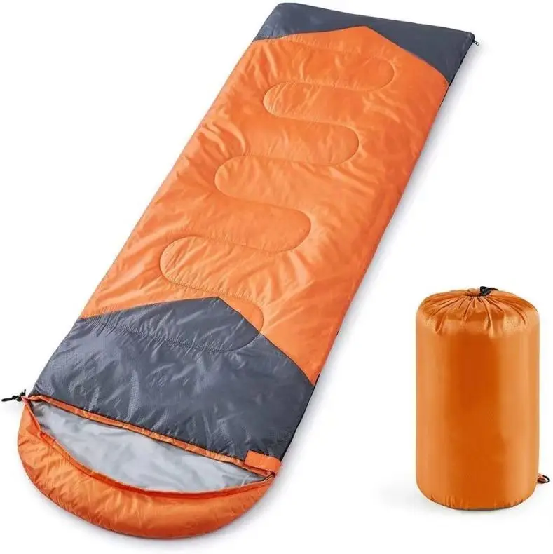 Saco de dormir para acampar de 15 grados con almohada, tienda portátil de 1350g, equipo para dormir, estilo de sobre de gran tamaño para acampar y hacer senderismo