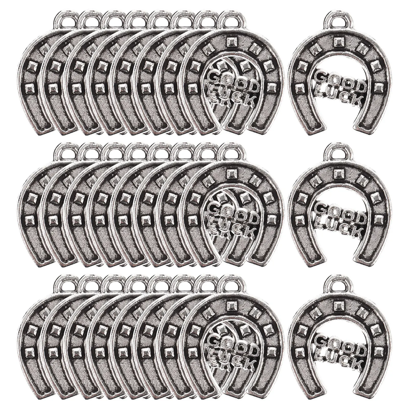 

50 Pcs Lucky Pendant Accessories Jewelry Pendants Charm Bracelet Decoration Diy Bracelets Party Favors Silver Accessory