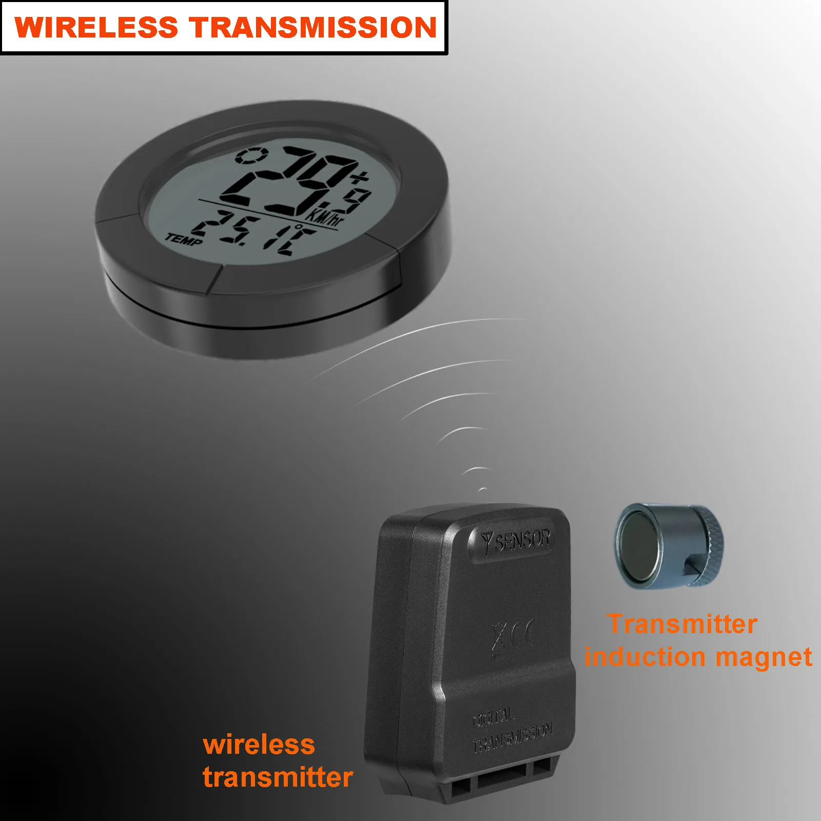Round Wireless Bicycle Computer ,LED Luminous Backlight, Bike Speedometer, MTB Odometer, Temperature Measurement, Riding Equipme