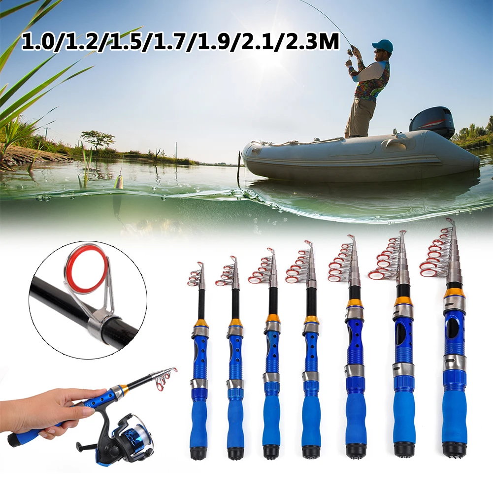 

Telescopic Fishing Rod 1/1.2/1.5/1.7/1.9/2.1/2.3m FRP Spinning Rod Portable Fishing Pole for Freshwater Bass Trout Saltwater Rod