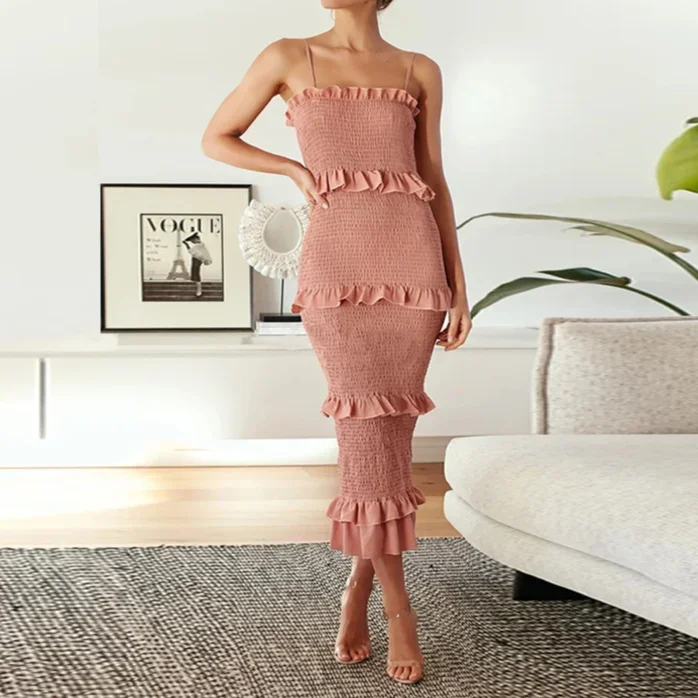 

New Summer Fashion Long Dress Women Casual Party Sling Ruffles Dress 2023 Spring Female Vestidos White Oversized Dress Beachwear