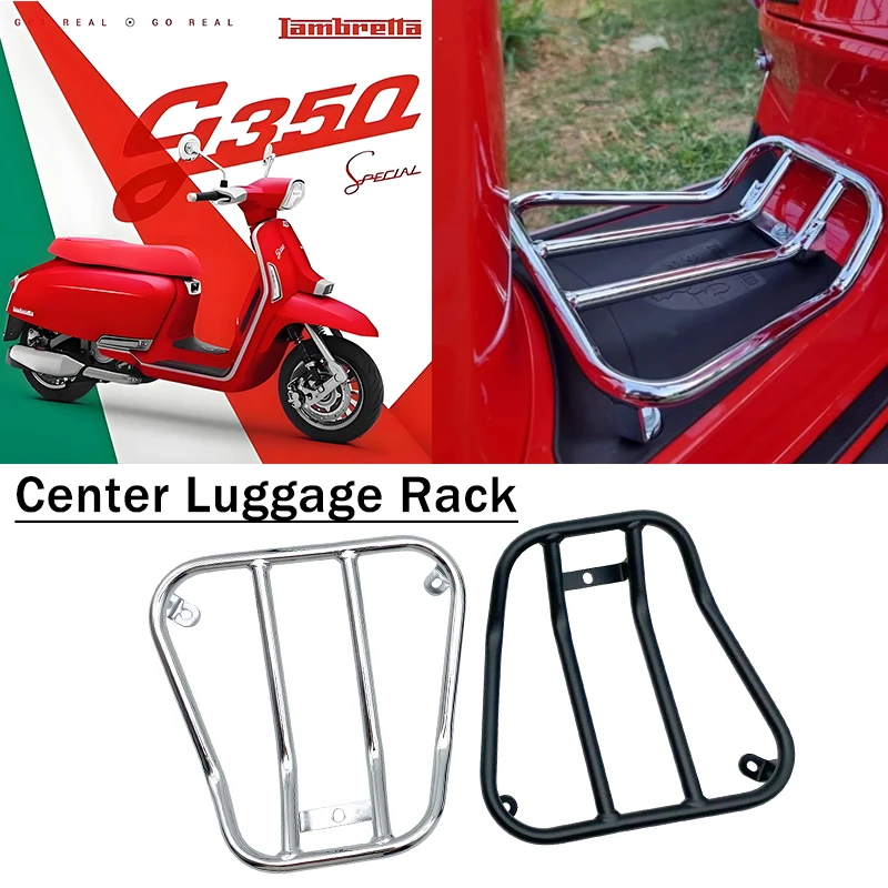 

FOR LAMBRETTA G350 MOTORCYCLE CENTRAL LUGGAGE CARRIER ON FOOTBOARDS Lambretta G350 Grille 2023+