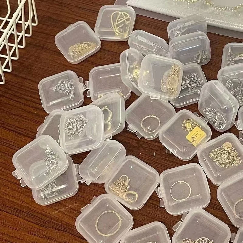 Empty Mini Clear Plastic Organizer Storage Box Containers  for Jewelry Beads Small Crafts Items Multipurpose Storage Accessories