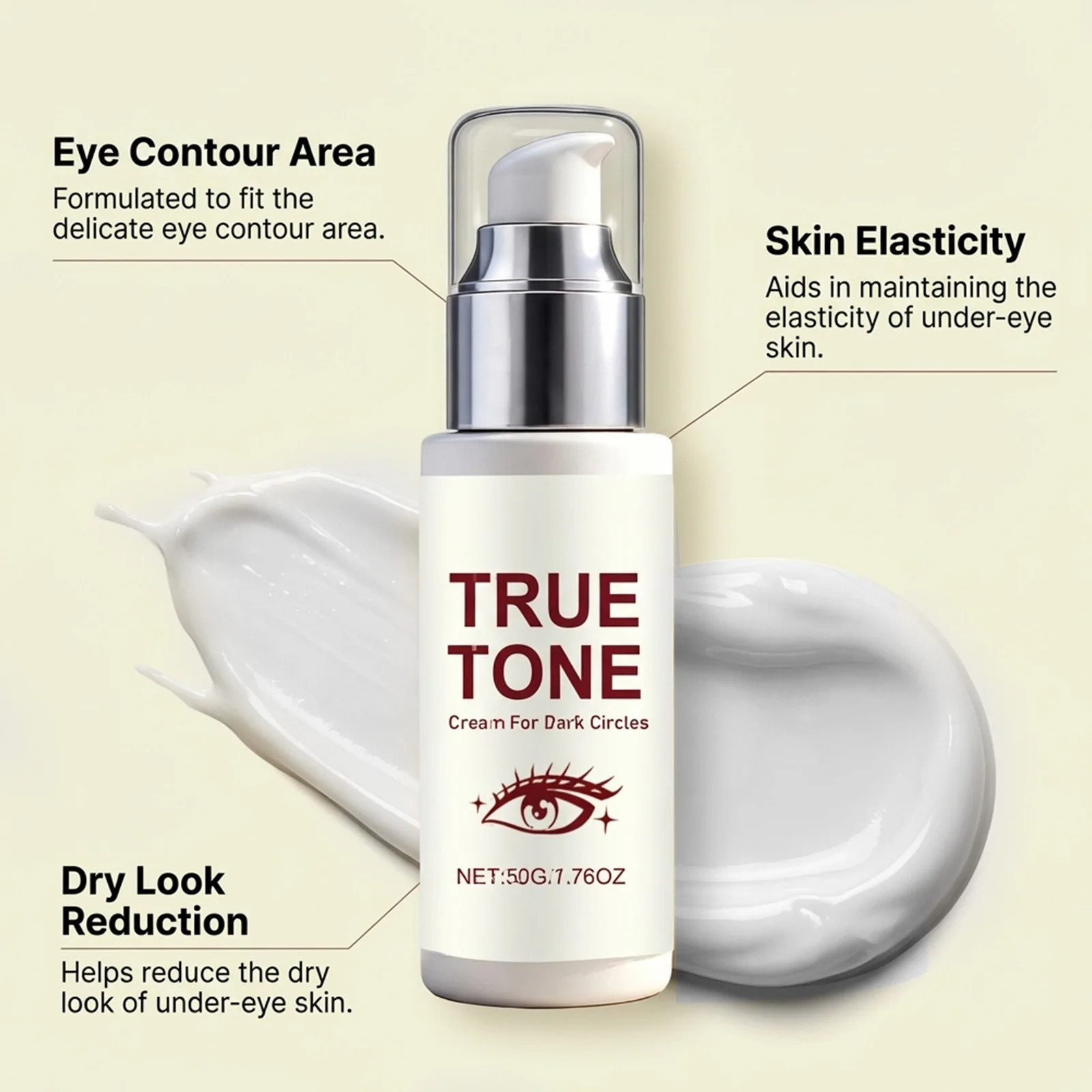 Under Eye Cream Dark Circles Defense Puffiness Wrinkles Crow's Feet Treatment Fine Lines Smoothing Hydrating Anti-Aging Eye Care