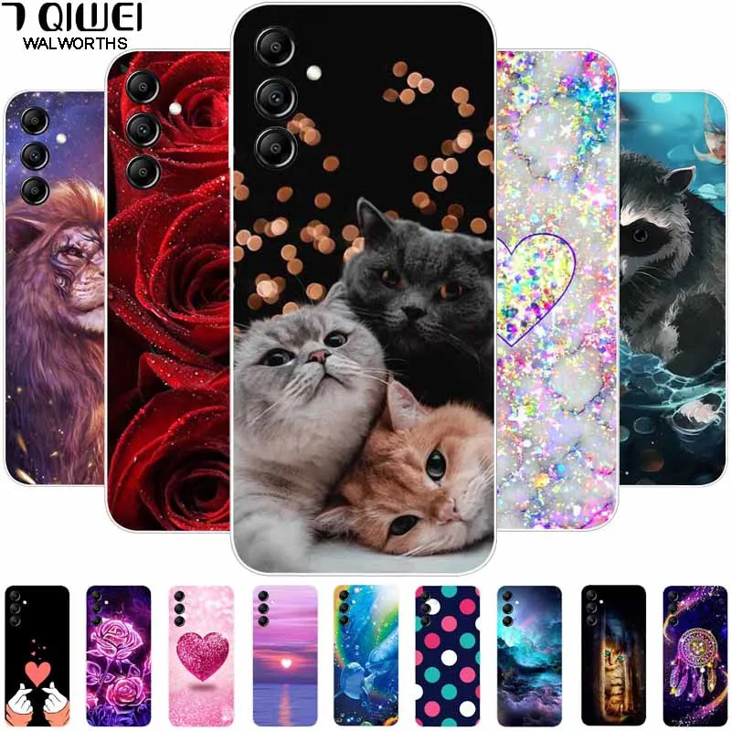 For Samsung Galaxy A25 Case Silicone Print Space TPU Soft Cover Shell for Galaxy A15 4G A 15 5G Phone Bag Cartoon Protective