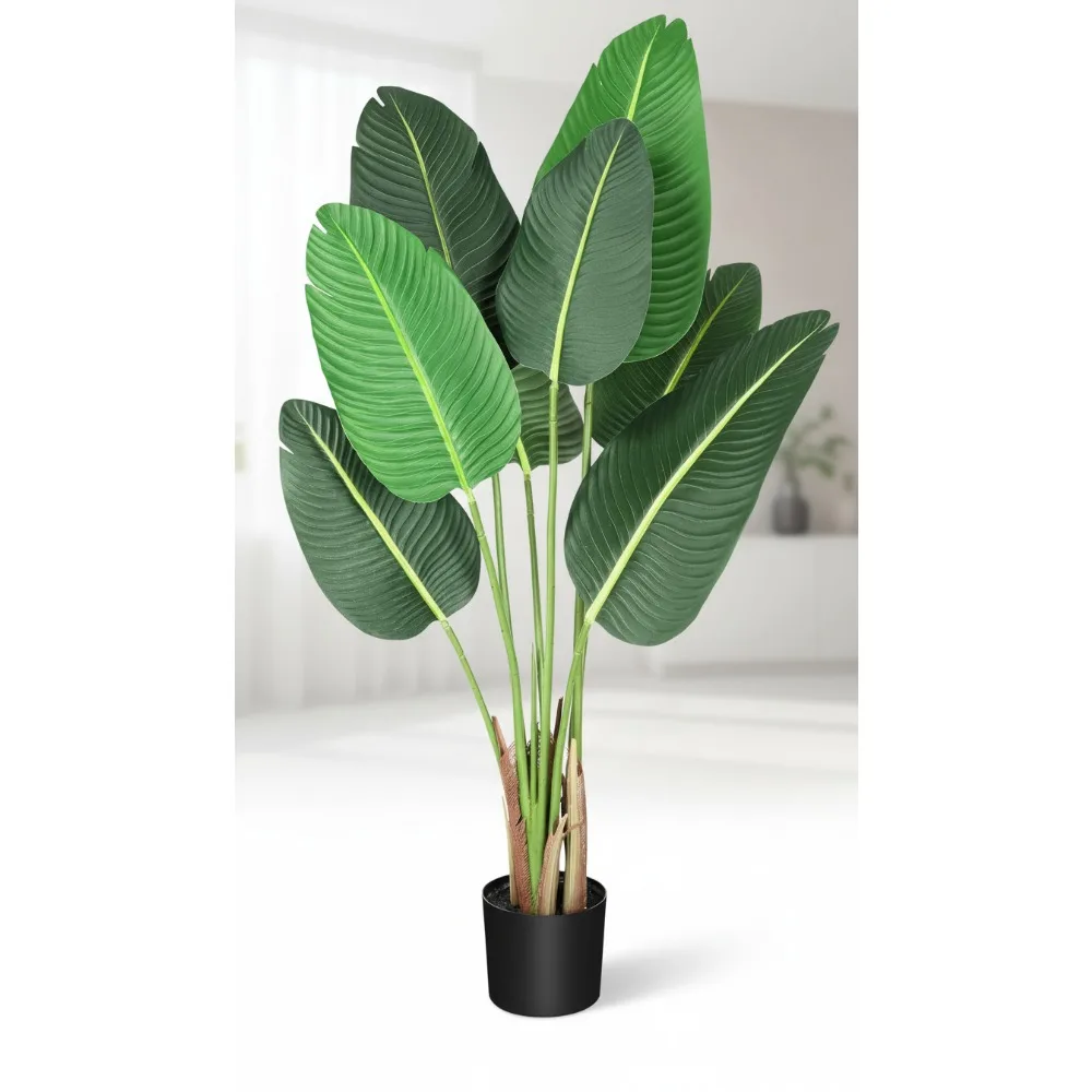 

4 фута искусственного райского птицы с горшком - 8 стволов, реалистичное поддельное дерево для внутреннего и наружного домашнего декора