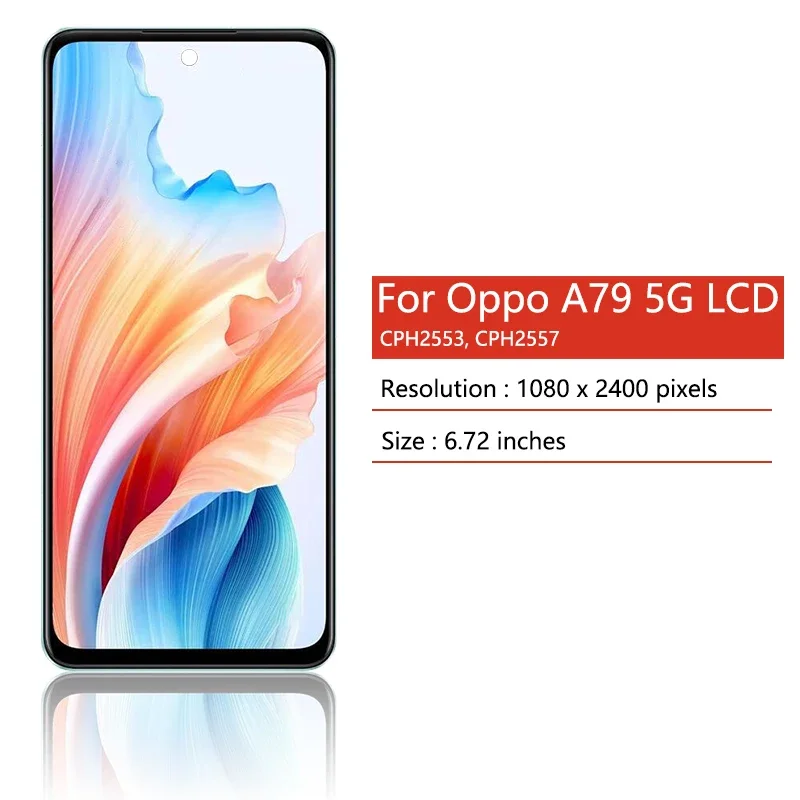 Pantalla IPS LCD de 6.72' para Oppo A79 CPH2557 CPH2553 LCD Display Touch Screen Digitizer Panel Ensamblaje para Oppo A79 5G LCD Display 2