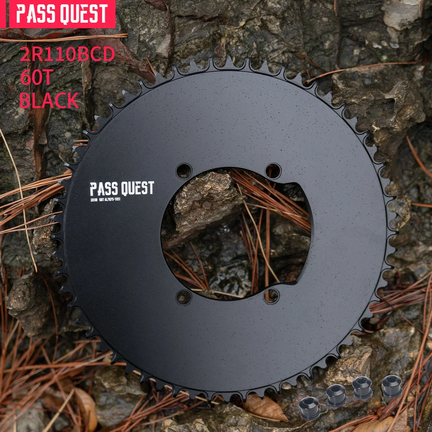PASS QUEST 110BCD Bicycle Chainring Cranks And Power Meters Universal Compatible With R9200 R8100 R7100 4-Arm Crank