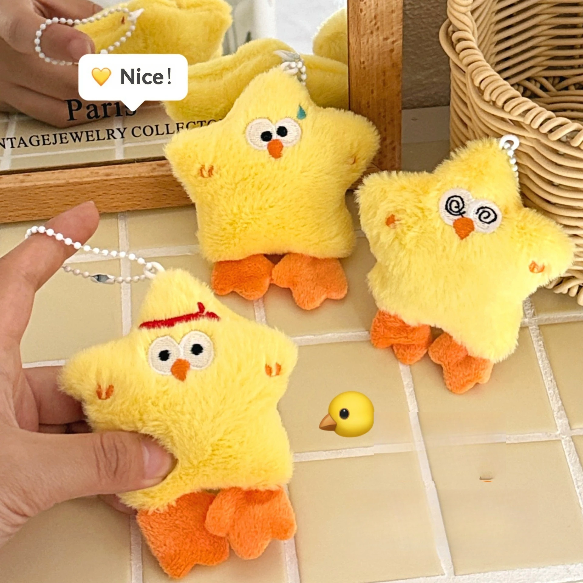 1/3 Pcs Creative Cute Star Little Yellow Chicken Pendant Keychain Decorative Pendant Squeezing Pendant - view 4