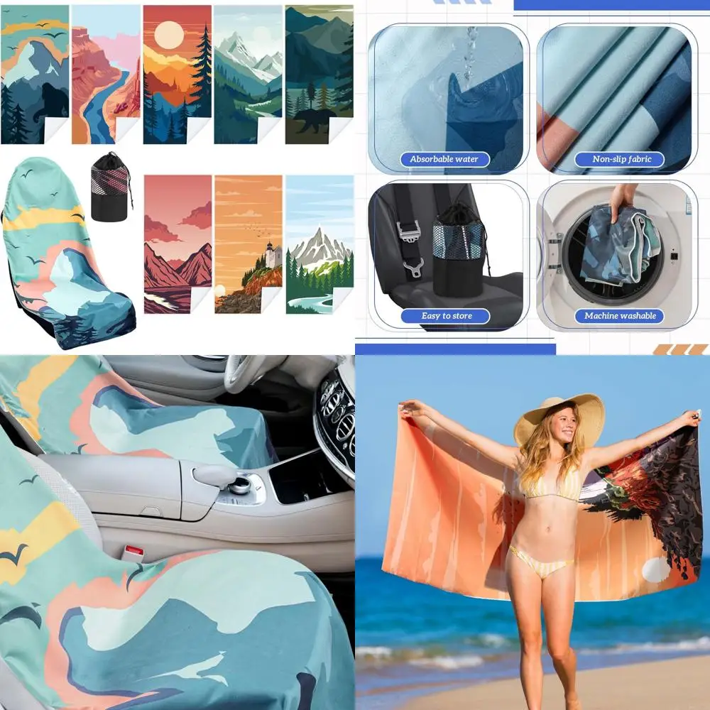 

8 Pack Car Seat Towel Covers with Storage Bag Seat Post Workout Sweat Washable Cover Non Slip for Car Towel for Dog Pet Workout